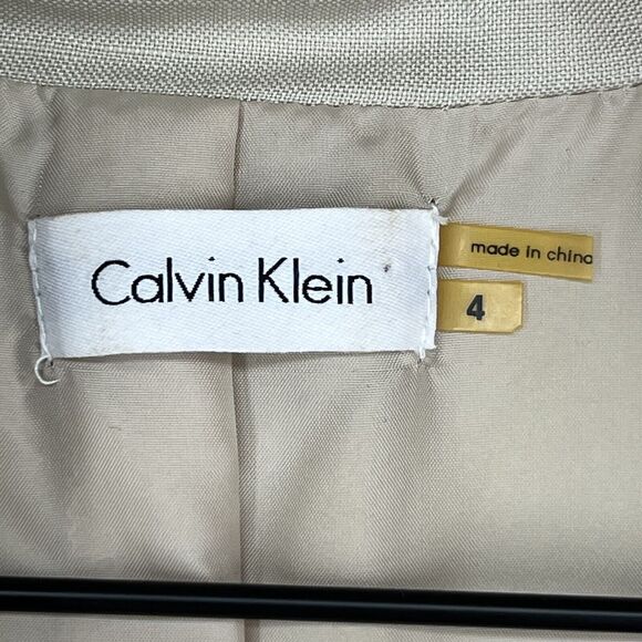 NWT Calvin Klein Khaki Belted TieWaist Womens Career Dress SIZE 4 Safari Midi - Picture 5 of 8